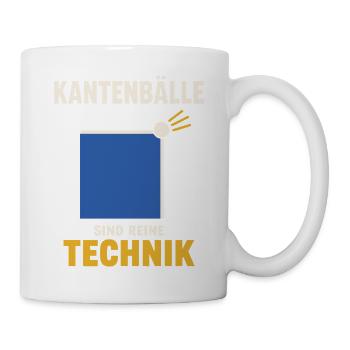 Tischtennis Kantenball Shirt – Minimalistisch - Tasse - Weiß - Rechts