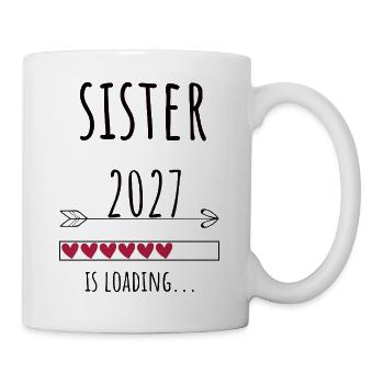 Pregnancy Announcement – Schwester 2027 Geschenk - Tasse - Weiß - Rechts