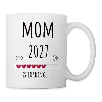 Pregnancy Announcement – Mama 2027 Geschenk - Tasse - Weiß - Rechts