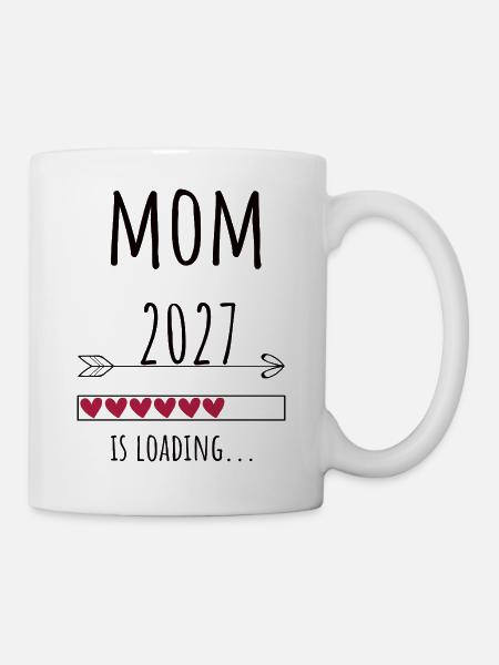 Pregnancy Announcement – Mama 2027 Geschenk - Tasse - Weiß