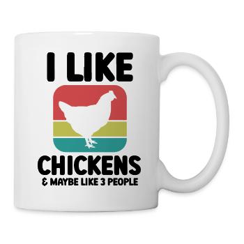 Huhn Spruch Sarkasmus Retro - Tasse - Weiß - Rechts