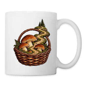 Waldpilzkorb - Tasse - Weiß - Rechts