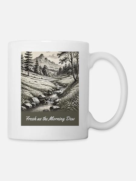 Morgentau im Waldtal - Tasse - Weiß
