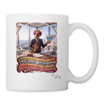 Heuschrecke JOGUE Personalreferent HR Büro Pop Art - Tasse - Weiß - Rechts