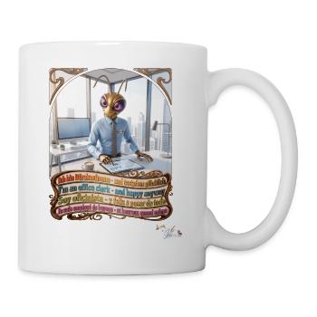 Heuschrecke JOGUE Bürokaufmann Kaufmann Pop Art - Tasse - Weiß - Rechts