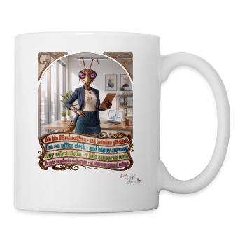 Heuschrecke JOGUE Bürokauffrau Kauffrau Pop Art - Tasse - Weiß - Rechts