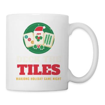 Deck die Steine – lustiges Mahjong-Weihnachtsspiel - Tasse - Weiß - Rechts
