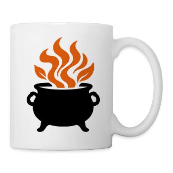 Hexenkessel Zaubertrank Logo - Tasse - Weiß - Rechts