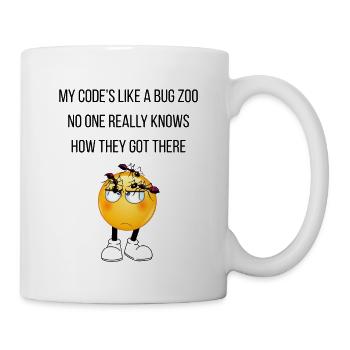Mein Code ist wie ein Insektenzoo - Tasse - Weiß - Rechts