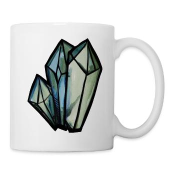 Kristallgeometrisches Aquarell - Tasse - Weiß - Rechts