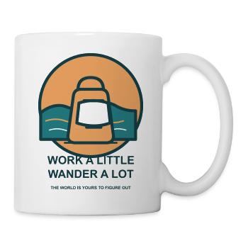 Weniger Arbeit, Mehr Reisen - Tasse - Weiß - Rechts
