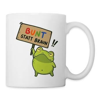Bunter Demo-Frosch - Tasse - Weiß - Rechts