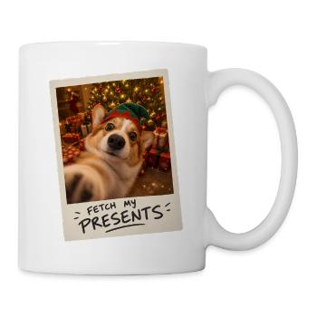 Fetch My Presents Corgi Selfie Weihnachten - Tasse - Weiß - Rechts