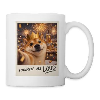 Fireworks Are Loud Shiba Inu Silvester - Tasse - Weiß - Rechts