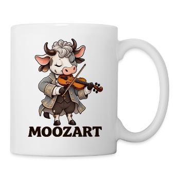 Cute Cow Mozart Wortspiel Klassische Musik Geiger Kunst - Tasse - Weiß - Rechts