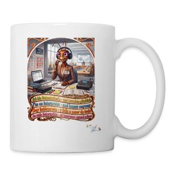 Heuschrecke JOGUE Dolmetscherin in 4 Sprachen - Tasse - Weiß - Rechts