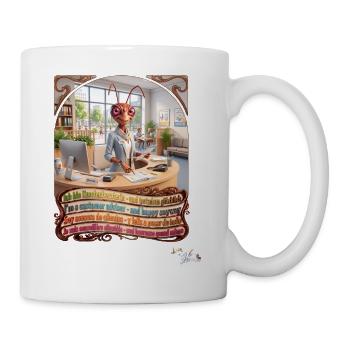 Heuschrecke JOGUE Kundenberaterin in 4 Sprachen - Tasse - Weiß - Rechts