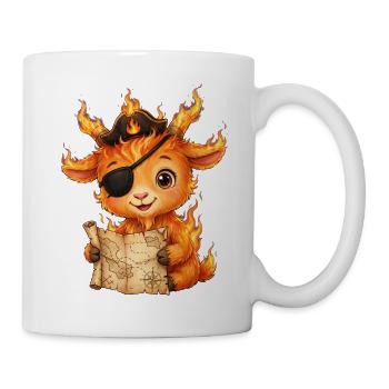 Pirate Fire Goat Shirt Piraten Feuer Ziege - Tasse - Weiß - Rechts