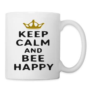 Keep Calm and Bee Happy - Tasse - Weiß - Rechts