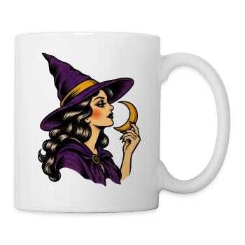 Die Hexe im Profil – Tattoo Pin-up - Tasse - Weiß - Rechts