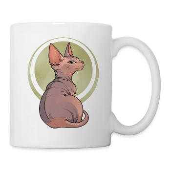 Sphinx-Katzenporträtkreis - Tasse - Weiß - Rechts