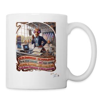Heuschrecke JOGUE Eventmanager 4 Sprachen Pop Art - Tasse - Weiß - Rechts
