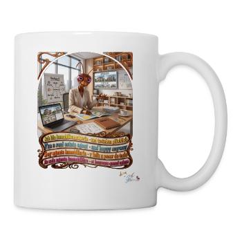 Heuschrecke JOGUE Immobilienmaklerin 4 Sprachen - Tasse - Weiß - Rechts