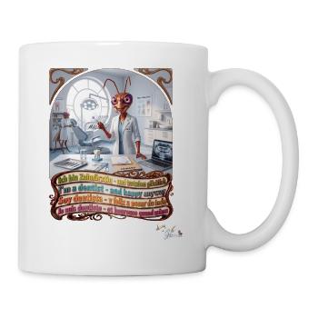 Heuschrecke JOGUE Zahnärztin in 4 Sprachen Pop Art - Tasse - Weiß - Rechts