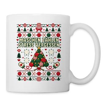 Maschen zählen Stress vergessen - Tasse - Weiß - Rechts