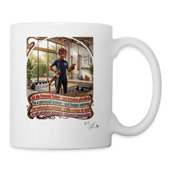 Heuschrecke JOGUE Personal Trainer in 4 Sprachen - Tasse - Weiß - Rechts