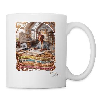 Heuschrecke JOGUE Architektin 4 Sprachen Pop Art - Tasse - Weiß - Rechts