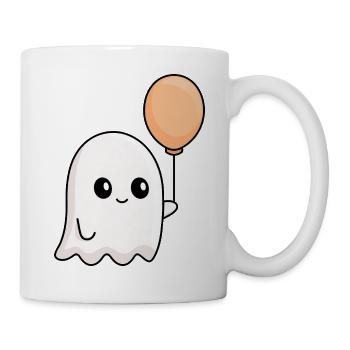 Kleiner fliegender Geist mit einem Ballon - Tasse - Weiß - Rechts