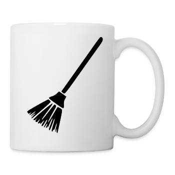 Besen Putzen Hausmeister Lustiges Beruf Geschenk - Tasse - Weiß - Rechts