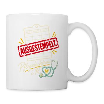 Ausgestempelt Pflegefachfrau Rente - Tasse - Weiß - Rechts