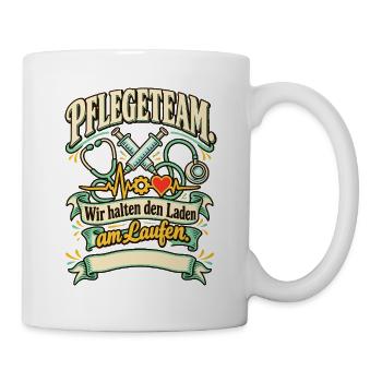 Pflegeteam Wir halten den Laden - Tasse - Weiß - Rechts