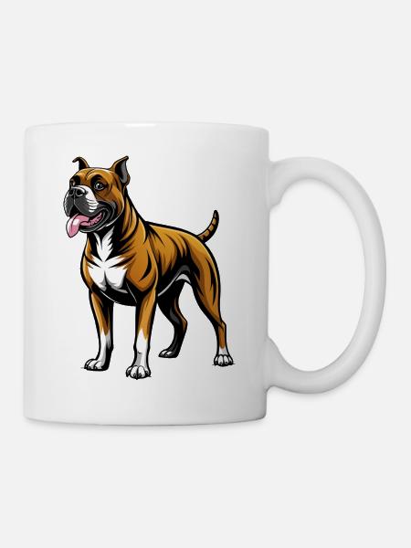 Boxer Dog Stand - Tasse - Weiß