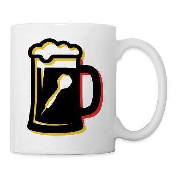 Bierkrug Dartpfeil Wappen - Tasse - Weiß - Rechts