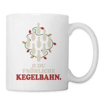 O du fröhliche Kegelbahn – Kegeln Weihnachten - Tasse - Weiß - Rechts