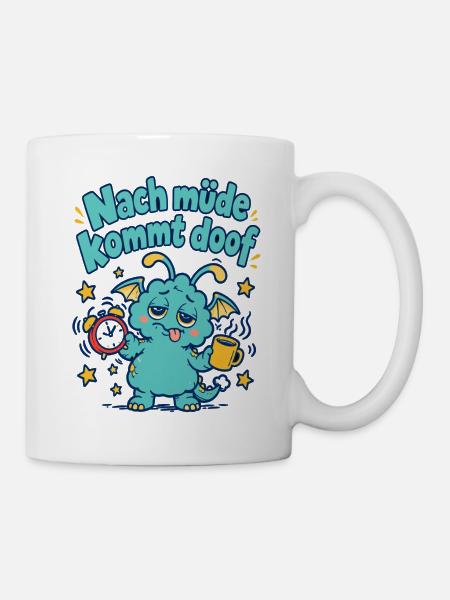 Nach müde kommt doof. Kleines Monster - Tasse - Weiß