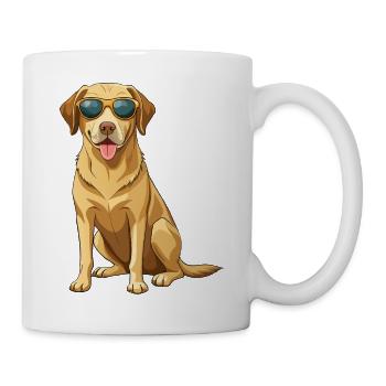 Labrador Retriever mit Sonnenbrille - Tasse - Weiß - Rechts