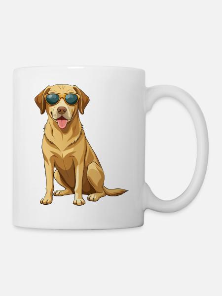 Labrador Retriever mit Sonnenbrille - Tasse - Weiß