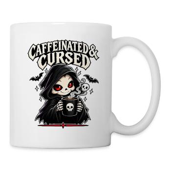 Koffeinhaltig und Verflucht – Lustiger Reaper-Kaffee - Tasse - Weiß - Rechts