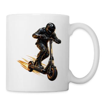 E-Scooter Rider – Dynamisches Motiv - Tasse - Weiß - Rechts
