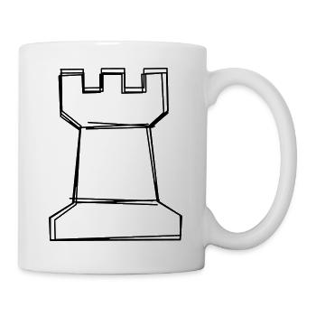 Schachturm handgezeichnet - Tasse - Weiß - Rechts