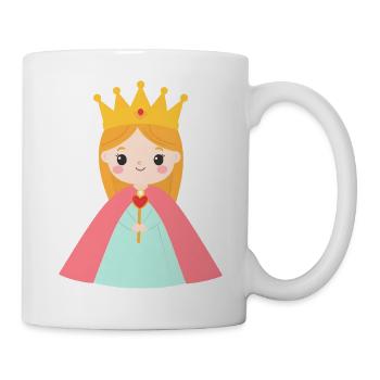 Kawaii Prinzessin Süßes Krone Mädchen T-Shirt - Tasse - Weiß - Rechts