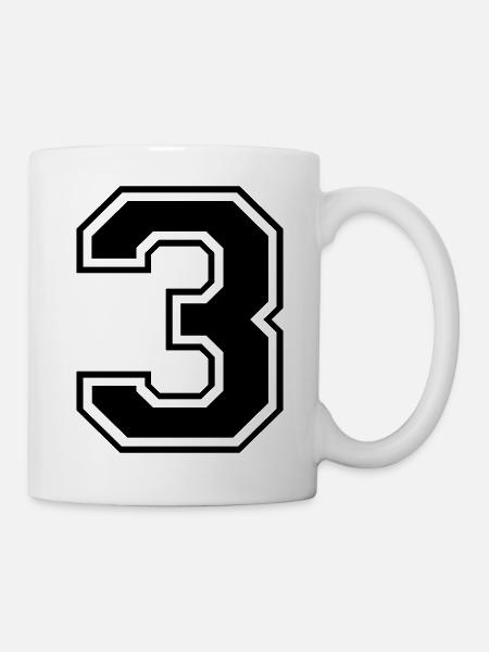 3, trois, trois, nombre, nombre - Mug blanc - blanc
