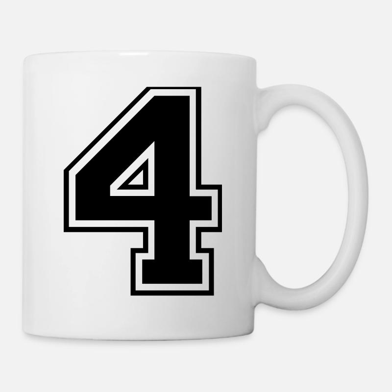 4, Four, Four, number, number - Mug - white