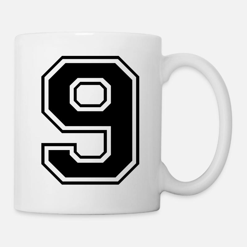 9, neuf, nombre, nombre - Mug blanc - blanc