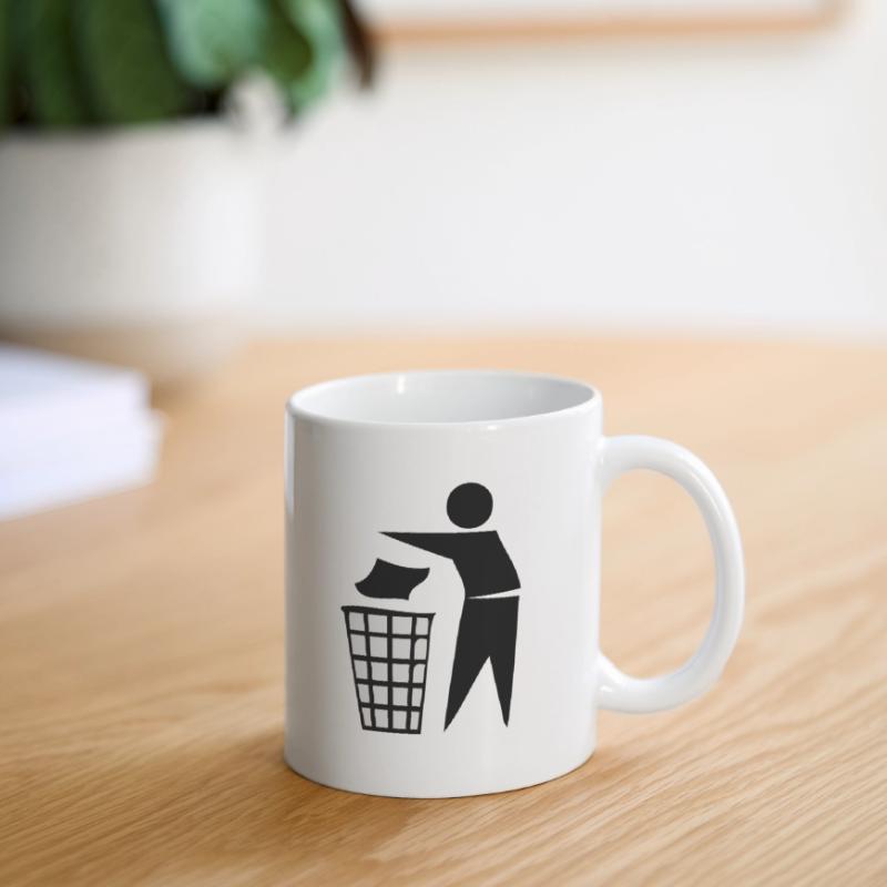 éclaircir, des déchets, plus mülleimer, nettoyer, Mug blanc