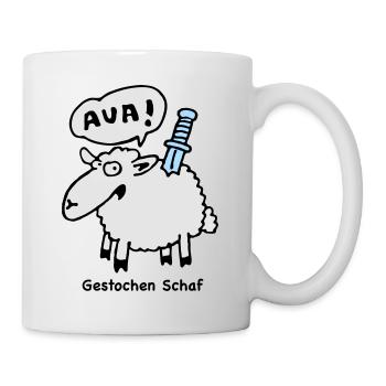 gestochen_schaf - Tasse - Weiß - Rechts